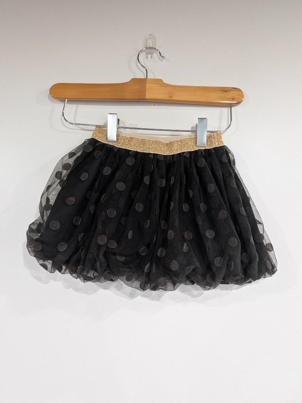 Petit Bateau Tulle Bubble Skirt Black Gold Size 4